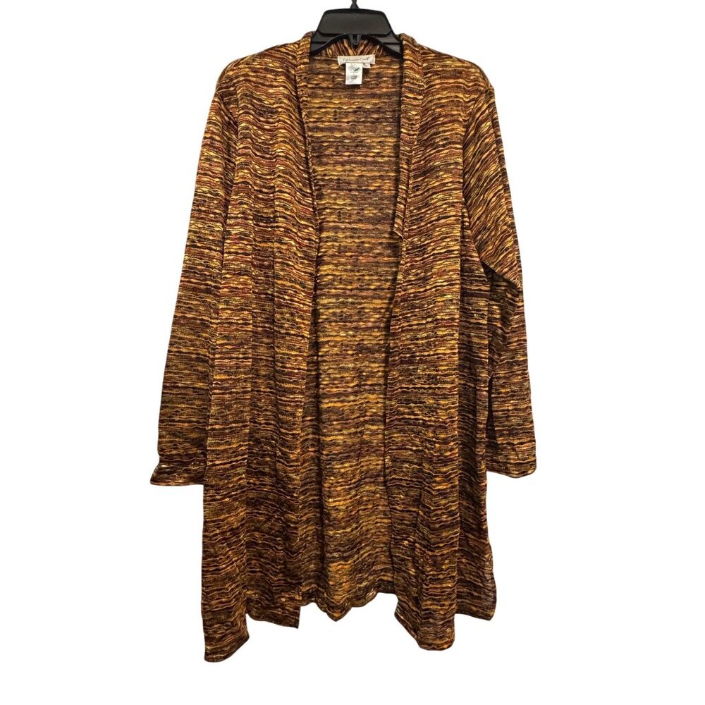 Coldwater Creek Multicolor Open Front Lightweight Cardigan Sweater XL Polyester/
